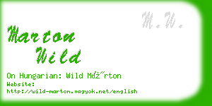 marton wild business card